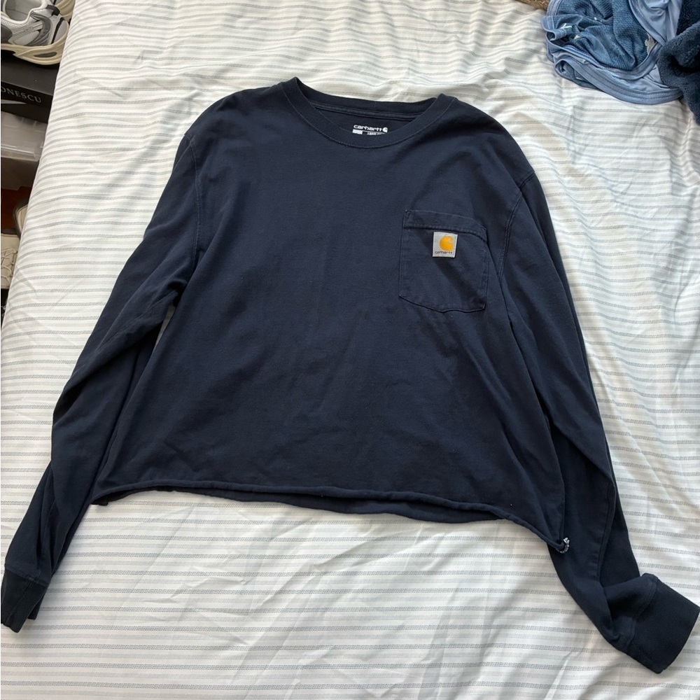 Blue Carhartt shirt